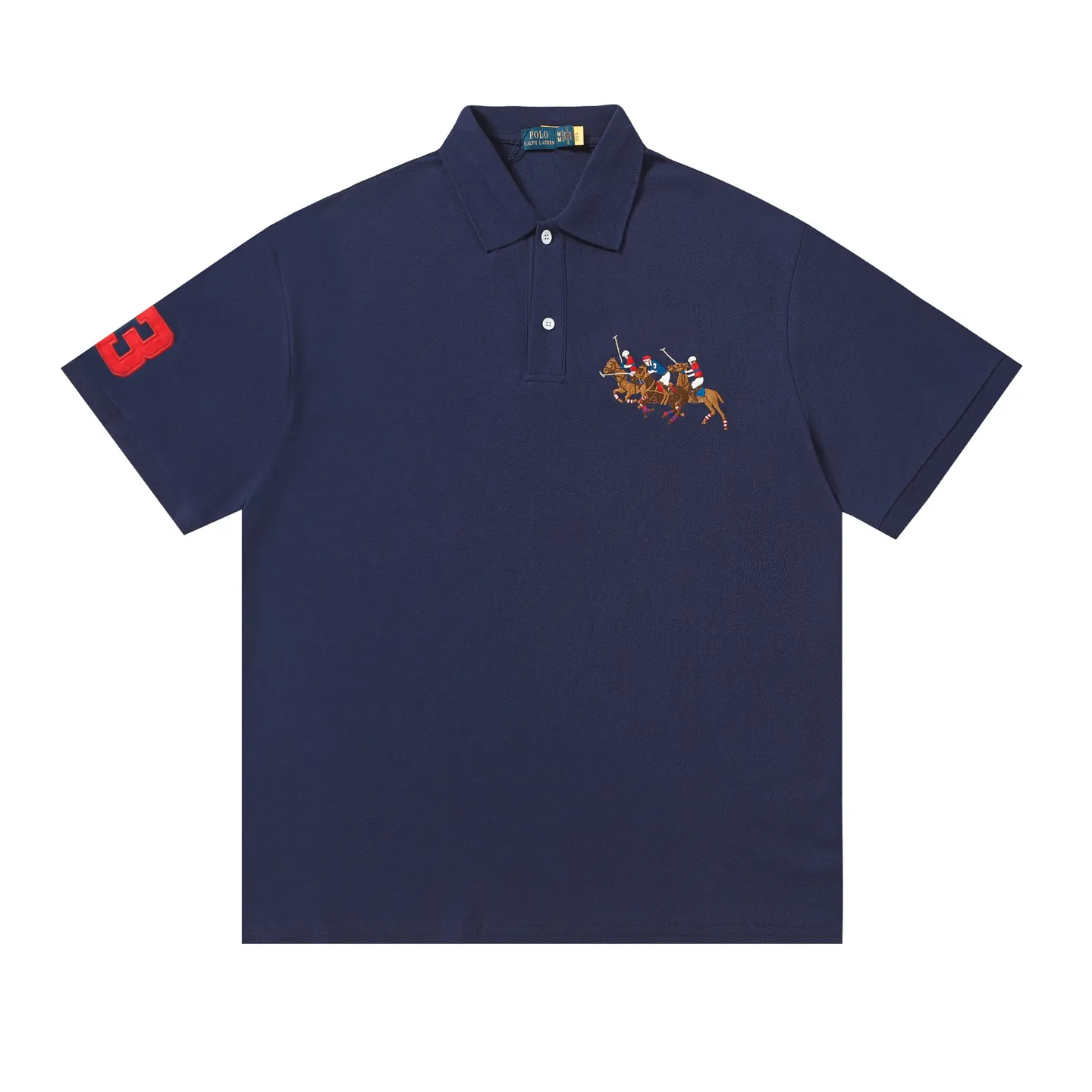 P160 Style No.: A011 [Ralph Lauren Classic Three Ponies Digital Embroidered Polo Shirt] ✅250 grams of fine cotton pique fabric, custom-woven and dyed threads ✅Original stickers Scan the QR code to enter the official website ✅Large version, loose and stylish, can wear up to 210 pounds Color: Black White Navy Blue Sky Blue Dark Gray Floral Gray Size: S-XL